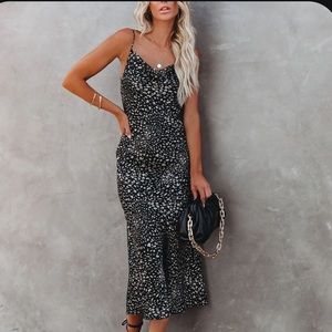 satin midi slip dress!!